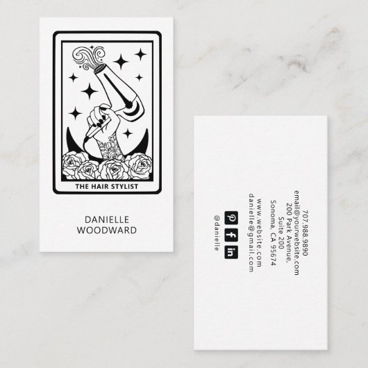 Carte De Visite Tarot Hairdresser (Devant / Derrière)