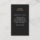 Carte De Visite Tarot Moon déesse Roses Moderne Elegant Black Gold (Dos)