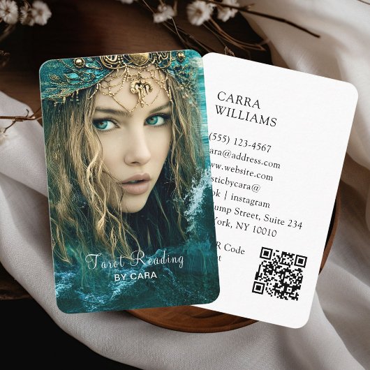 Carte De Visite Tarot, Mystic Woman QR Code
