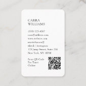 Carte De Visite Tarot, Mystic Woman QR Code (Dos)