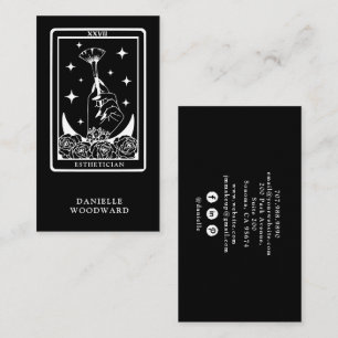 Carte De Visite Tarot Mystique Esthéticienne Or Noir Branding