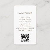 Carte De Visite Tarot, Mystique Femme Oeil Lune Or Code QR (Dos)