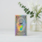 Carte De Visite Tarot Reader | Holographic Celestial Tarot Reader  (Debout devant)