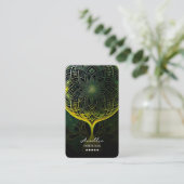 Carte De Visite Tarot Reader Psychic Fortune Teller Green Mandala  (Debout devant)