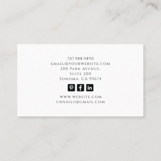 Carte de visite Tarot Seamstress (Dos)