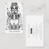 Carte De Visite Tarot Skeleton Baker Whisk Cupcake (Devant / Derrière)