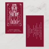 Carte De Visite Tarot Skeleton Baker Whisk Cupcake Bourgogne (Devant / Derrière)