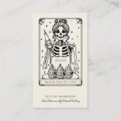 Carte De Visite Tarot Skeleton Baker Whisk Cupcake Crème (Devant)