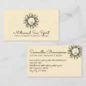 Carte De Visite Tarot solaire céleste Abstrait jaune (Devant / Derrière)