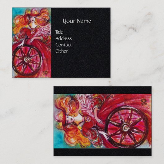 Carte De Visite TAROTS DE LOST OMBRES Roue de Fortune Noir (Devant / Derrière)