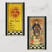 CARTE DE VISITE TAROTS DE RENAISSANCE ANTIQUE/ SOLEIL ET EMPEREUR (Devant / Derrière)