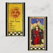 CARTE DE VISITE TAROTS DE RENAISSANCE ANTIQUE / SOLEIL ET JUSTICE (Devant / Derrière)