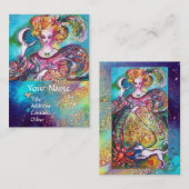 CARTE DE VISITE TAROTS DES OMBRES PERDUES / LA DAME DE LA LUNE (Devant / Derrière)