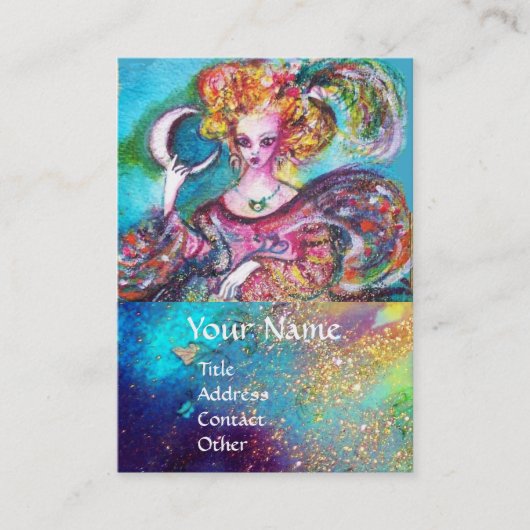 CARTE DE VISITE TAROTS DES OMBRES PERDUES / LA DAME DE LA LUNE (Devant)