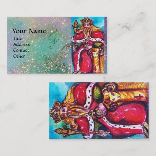 CARTE DE VISITE TAROTS DES OMBRES PERDUES / L'EMPEREUR (Devant / Derrière)