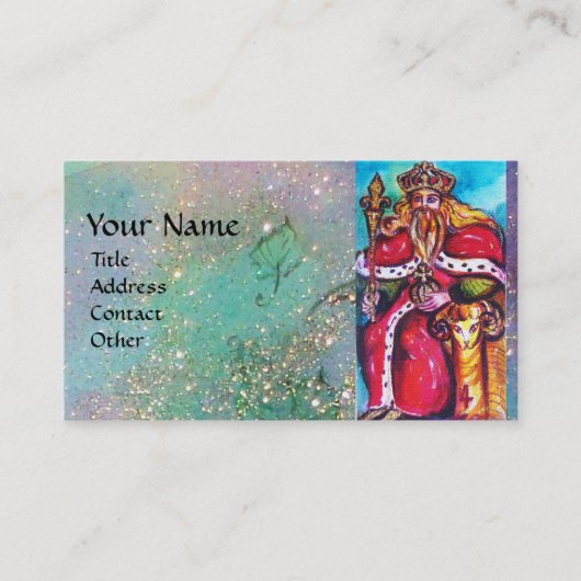 CARTE DE VISITE TAROTS DES OMBRES PERDUES / L'EMPEREUR (Devant)