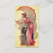 Carte De Visite TAROTS / LADY DE LA LUNE AUX FLEURS JaUNE Rose (Dos)