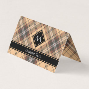 Carte De Visite Tartan beige et Brown