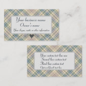 Carte De Visite Tartan bleu confit (Devant / Derrière)