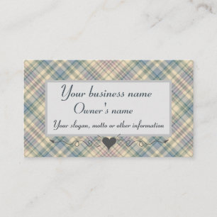 Carte De Visite Tartan bleu roux plaid