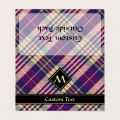 Carte De Visite Tartan mauve, or et bleu (Extérieur déplié)