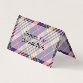 Carte De Visite Tartan mauve, or et bleu (Dos)