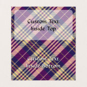 Carte De Visite Tartan mauve, or et bleu (Intérieur déplié)