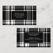 Carte De Visite Tartan noir et blanc (Devant / Derrière)