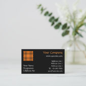 Carte De Visite Tartan orange d'Halloween (Debout devant)