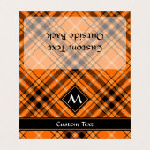 Carte De Visite Tartan orange d'Halloween (Extérieur déplié)