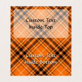 Carte De Visite Tartan orange d'Halloween (Intérieur déplié)