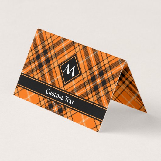 Carte De Visite Tartan orange d'Halloween (Devant)