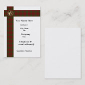 Carte de visite tartan plaid professionnel (Devant / Derrière)