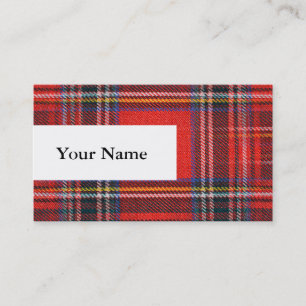 Carte De Visite Tartan plaids motif rouge royal tissu