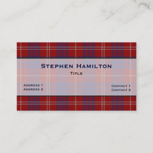 Carte De Visite Tartan rouge, blanc et bleu Hamilton Plaid