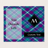 Carte De Visite Tartan vert de mer, violet et bleu (Extérieur déplié)