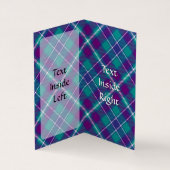 Carte De Visite Tartan vert de mer, violet et bleu (Intérieur)