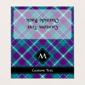 Carte De Visite Tartan vert de mer, violet et bleu (Extérieur déplié)