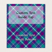 Carte De Visite Tartan vert de mer, violet et bleu (Intérieur déplié)