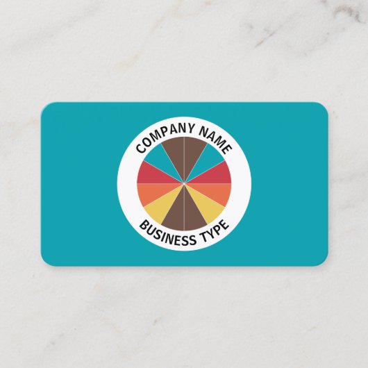 Carte De Visite Tarte Abstraite 05 - Bleu #009FAE (Devant)