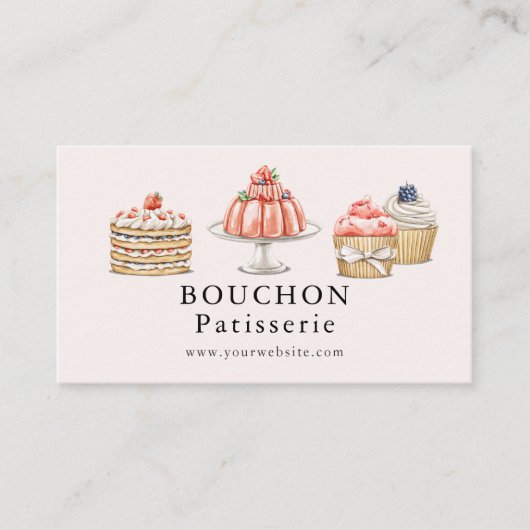 Carte De Visite Tarte aux fraises Blancmange Cupcake Bakery (Devant)
