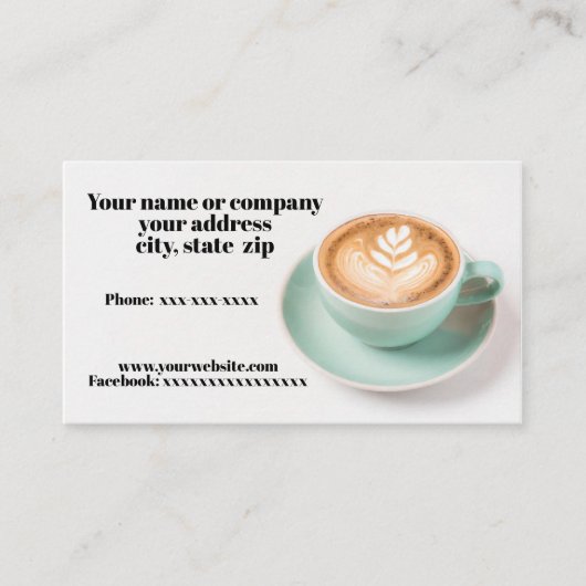 Carte De Visite Tasse à café (Devant)