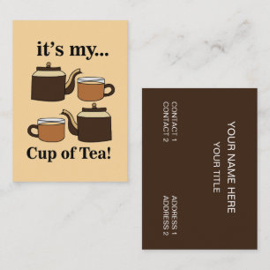 Carte De Visite Tasse à thé Théière C'est ma tasse de thé