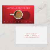 Carte De Visite Tasse de café sur le Tableau rouge (Devant / Derrière)