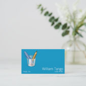 Carte De Visite Tasse de crayon de stylo d'auteur (Debout devant)