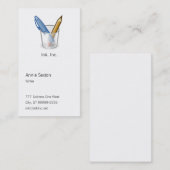 Carte De Visite Tasse de crayon de stylo d'auteur (Devant / Derrière)