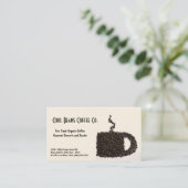 Carte De Visite Tasse de grains de café - haricots frais ! (Debout devant)