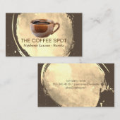 Carte De Visite Tasse marron de café chaud (Devant / Derrière)
