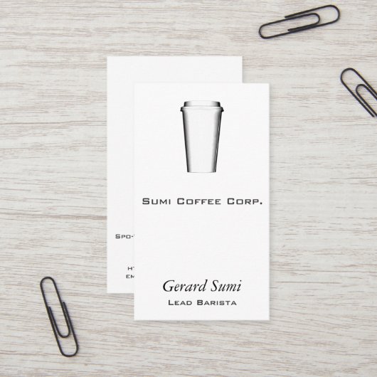 Carte De Visite Tasses à aller (Devant/Arrière en situation)