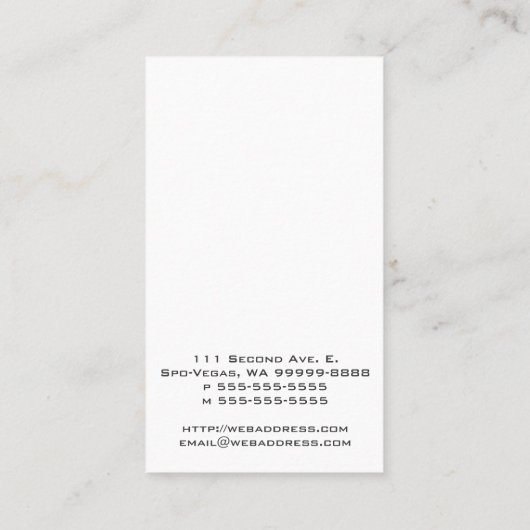 Carte De Visite Tasses à aller (Dos)